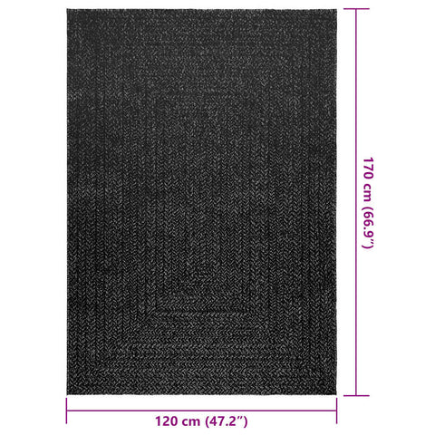 hocami - Teppich ZIZUR Anthrazit 120x170cm Jute-Optik Indoor und Outdoor - teppich-zizur-anthrazit-120x170cm-jute-optik-indoor-und-outdoor - 