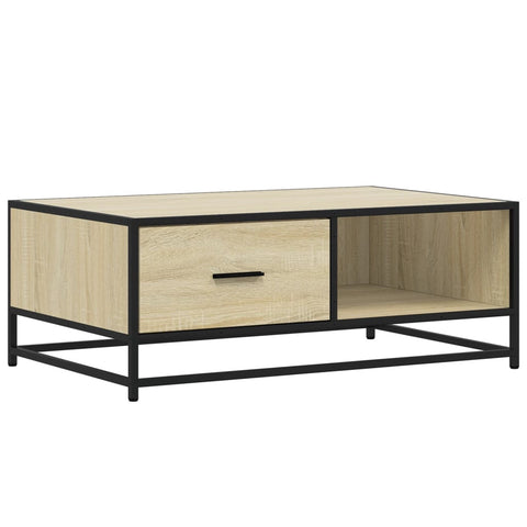 vidaXL Couchtisch Sonoma-Eiche 90x57x35 cm Holzwerkstoff und Metall