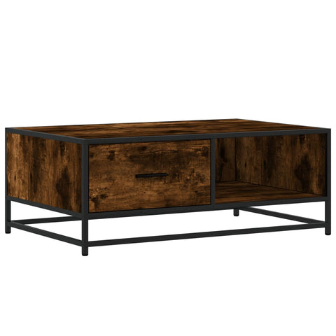 vidaXL Couchtisch Räuchereiche 90x57x35 cm Holzwerkstoff und Metall