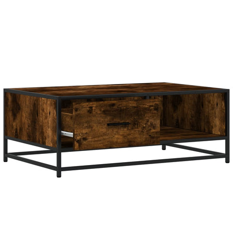 vidaXL Couchtisch Räuchereiche 90x57x35 cm Holzwerkstoff und Metall