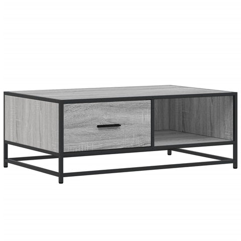 vidaXL Couchtisch Grau Sonoma 90x57x35 cm Holzwerkstoff und Metall