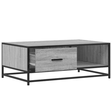 vidaXL Couchtisch Grau Sonoma 90x57x35 cm Holzwerkstoff und Metall