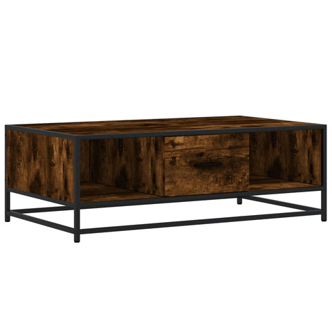 vidaXL Couchtisch Räuchereiche 100x57x35 cm Holzwerkstoff und Metall