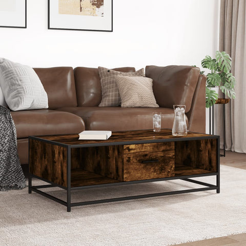 vidaXL Couchtisch Räuchereiche 100x57x35 cm Holzwerkstoff und Metall