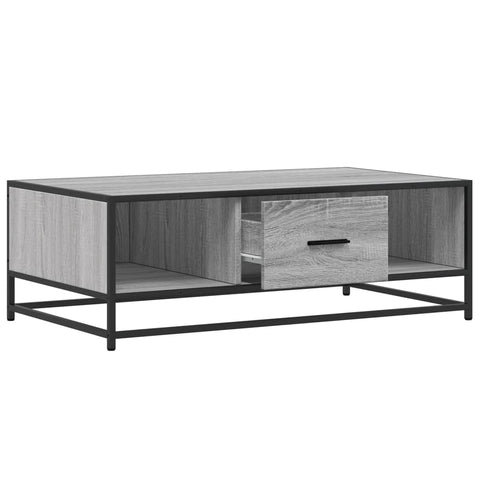 vidaXL Couchtisch Grau Sonoma 100x57x35 cm Holzwerkstoff und Metall