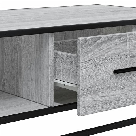 vidaXL Couchtisch Grau Sonoma 100x57x35 cm Holzwerkstoff und Metall