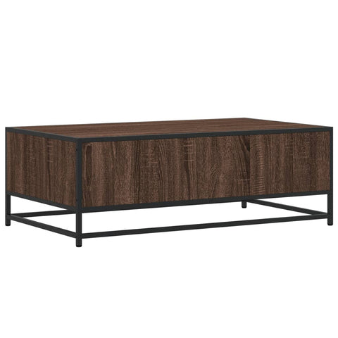 vidaXL Couchtisch Braun Eichen-Optik 100x57x35 cm Holzwerkstoff Metall