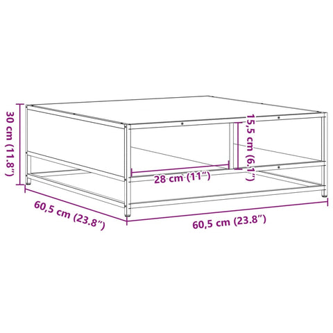 vidaXL Couchtisch Schwarz 60,5x60,5x30 cm Holzwerkstoff und Metall