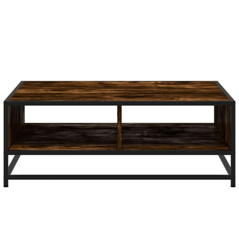 vidaXL Couchtisch Räuchereiche 80x80x30 cm Holzwerkstoff und Metall