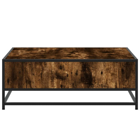 vidaXL Couchtisch Räuchereiche 80x80x30 cm Holzwerkstoff und Metall