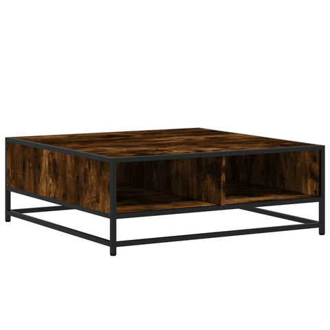 vidaXL Couchtisch Räuchereiche 80x80x30 cm Holzwerkstoff und Metall