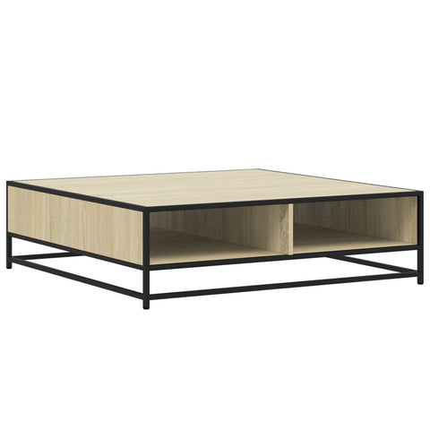 vidaXL Couchtisch Sonoma-Eiche 100x100x30 cm Holzwerkstoff und Metall