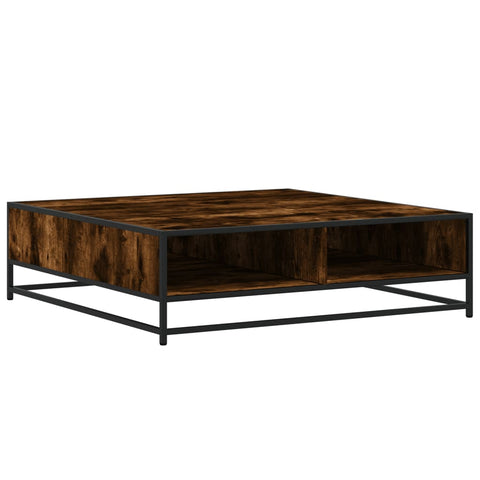 vidaXL Couchtisch Räuchereiche 100x100x30 cm Holzwerkstoff und Metall