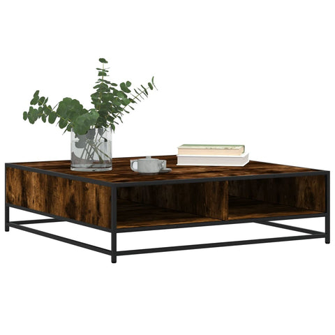 vidaXL Couchtisch Räuchereiche 100x100x30 cm Holzwerkstoff und Metall