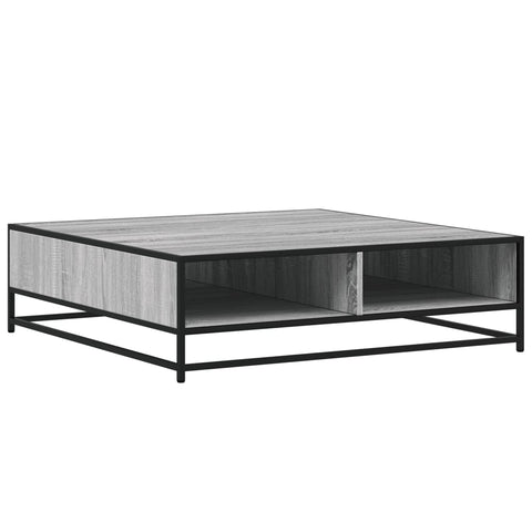 vidaXL Couchtisch Grau Sonoma 100x100x30 cm Holzwerkstoff und Metall