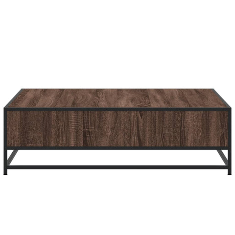 vidaXL Couchtisch Braun Eichen-Optik 100x100x30cm Holzwerkstoff Metall