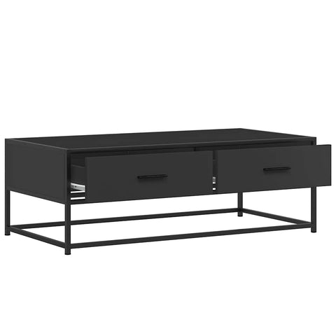 vidaXL Couchtisch Schwarz 100x50x35 cm Holzwerkstoff und Metall