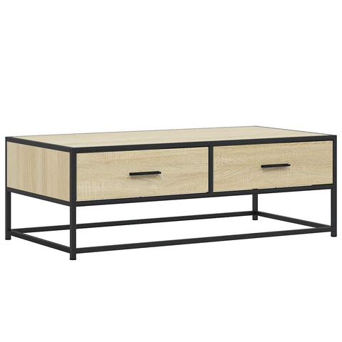 vidaXL Couchtisch Sonoma-Eiche 100x50x35 cm Holzwerkstoff und Metall