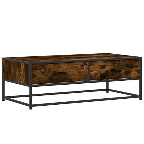 vidaXL Couchtisch Räuchereiche 100x50x35 cm Holzwerkstoff und Metall