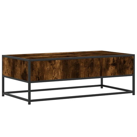 vidaXL Couchtisch Räuchereiche 100x50x35 cm Holzwerkstoff und Metall