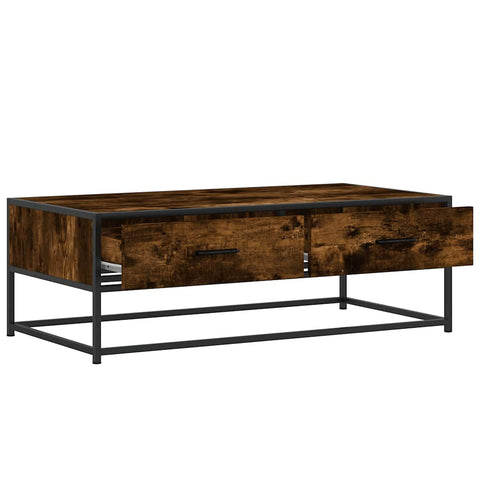 vidaXL Couchtisch Räuchereiche 100x50x35 cm Holzwerkstoff und Metall