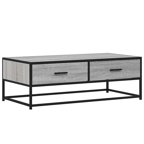 vidaXL Couchtisch Grau Sonoma 100x50x35 cm Holzwerkstoff und Metall