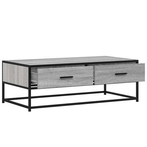 vidaXL Couchtisch Grau Sonoma 100x50x35 cm Holzwerkstoff und Metall