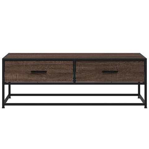 vidaXL Couchtisch Braun Eichen-Optik 100x50x35 cm Holzwerkstoff Metall