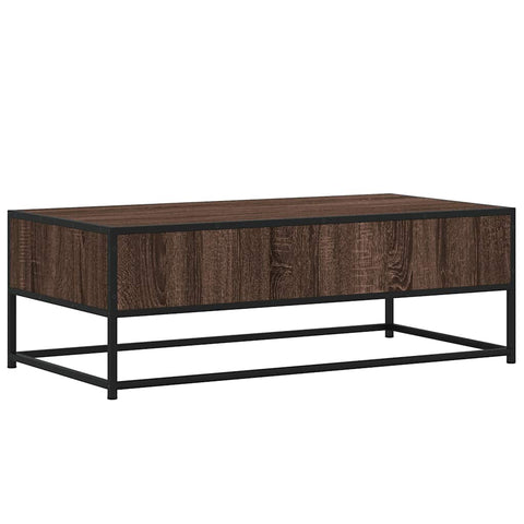 vidaXL Couchtisch Braun Eichen-Optik 100x50x35 cm Holzwerkstoff Metall