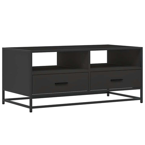 vidaXL Couchtisch Schwarz 100x50x45 cm Holzwerkstoff und Metall