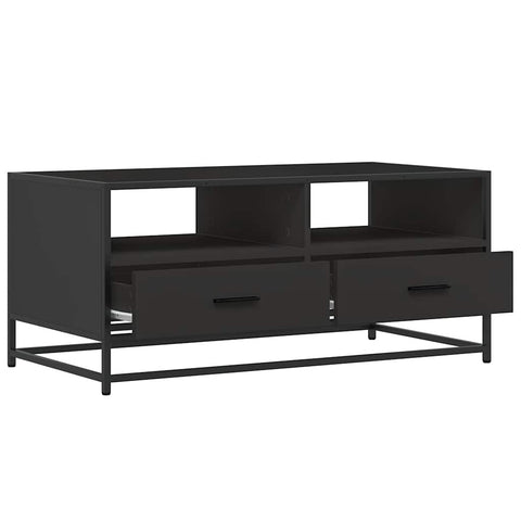 vidaXL Couchtisch Schwarz 100x50x45 cm Holzwerkstoff und Metall