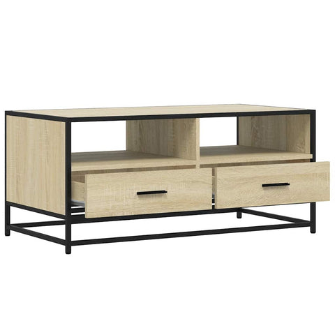 vidaXL Couchtisch Sonoma-Eiche 100x50x45 cm Holzwerkstoff und Metall