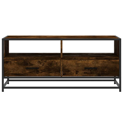 vidaXL Couchtisch Räuchereiche 100x50x45 cm Holzwerkstoff und Metall