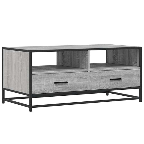 vidaXL Couchtisch Grau Sonoma 100x50x45 cm Holzwerkstoff und Metall