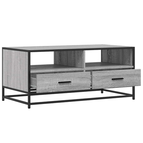 vidaXL Couchtisch Grau Sonoma 100x50x45 cm Holzwerkstoff und Metall