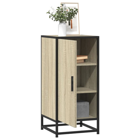 vidaXL Sideboard Sonoma-Eiche 35,5x35x76 cm Holzwerkstoff und Metall