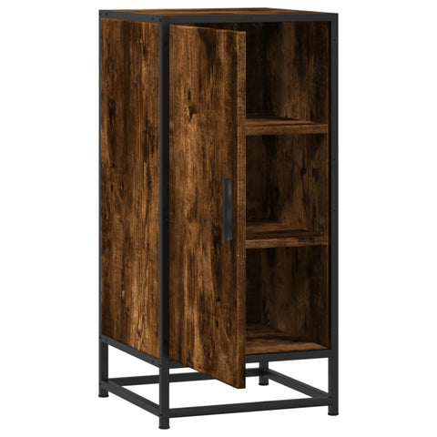 vidaXL Sideboard Räuchereiche 35,5x35x76 cm Holzwerkstoff und Metall