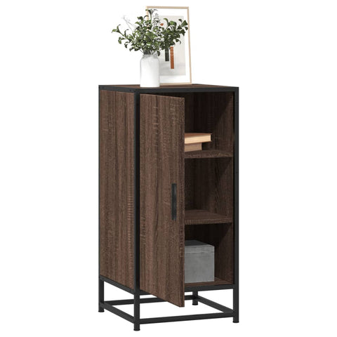 vidaXL Sideboard Braun Eichen-Optik 35,5x35x76 cm Holzwerkstoff Metall