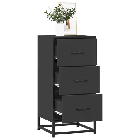 vidaXL Sideboard Schwarz 35,5x35x76 cm Holzwerkstoff und Metall