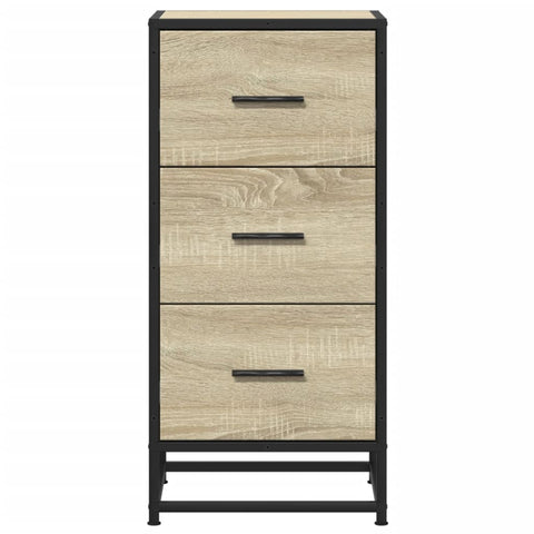 vidaXL Sideboard Sonoma-Eiche 35,5x35x76 cm Holzwerkstoff und Metall