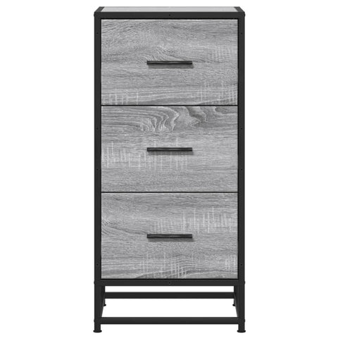 vidaXL Sideboard Grau Sonoma 35,5x35x76 cm Holzwerkstoff und Metall