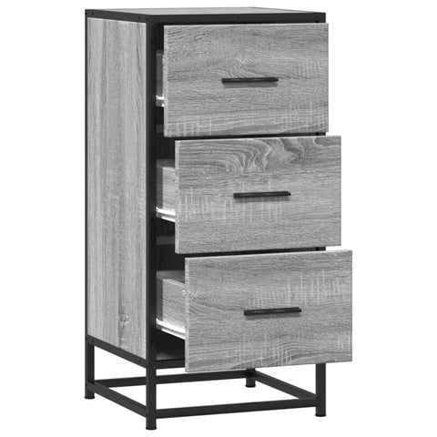 vidaXL Sideboard Grau Sonoma 35,5x35x76 cm Holzwerkstoff und Metall