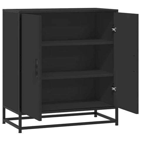 vidaXL Sideboard Schwarz 68x35x76 cm Holzwerkstoff und Metall