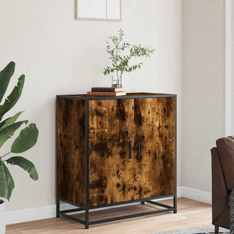 vidaXL Sideboard Räuchereiche 68x35x76 cm Holzwerkstoff und Metall