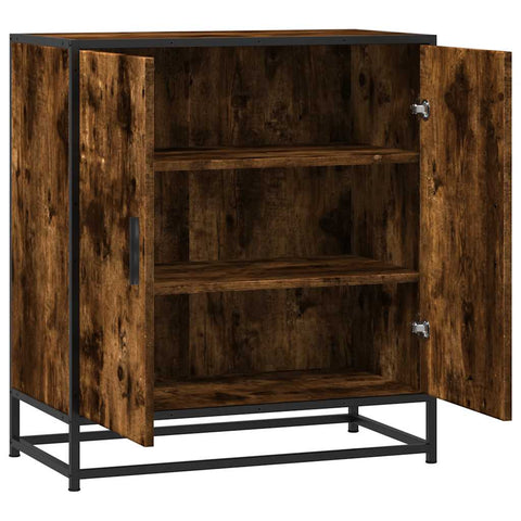 vidaXL Sideboard Räuchereiche 68x35x76 cm Holzwerkstoff und Metall