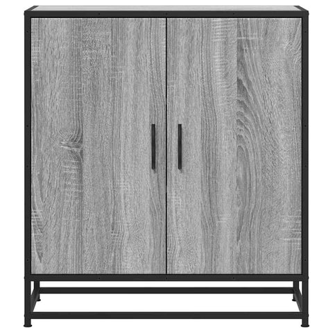 vidaXL Sideboard Grau Sonoma 68x35x76 cm Holzwerkstoff und Metall