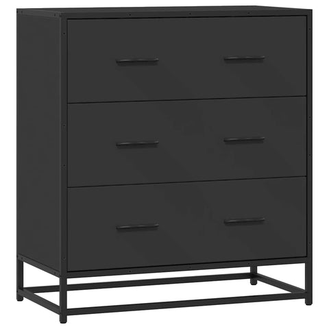 vidaXL Sideboard Schwarz 68x35x76 cm Holzwerkstoff und Metall