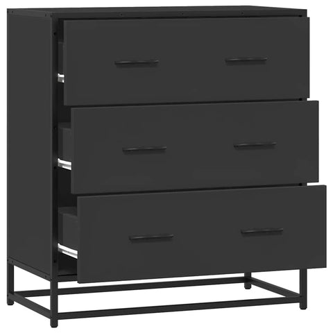 vidaXL Sideboard Schwarz 68x35x76 cm Holzwerkstoff und Metall