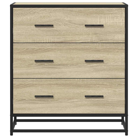 vidaXL Sideboard Sonoma-Eiche 68x35x76 cm Holzwerkstoff und Metall