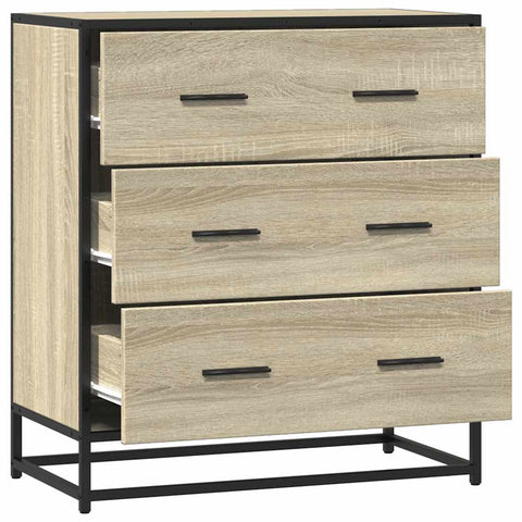 vidaXL Sideboard Sonoma-Eiche 68x35x76 cm Holzwerkstoff und Metall